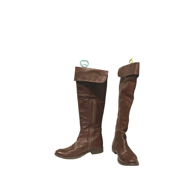 FRYE Shoes - Frye - 77739 - Shirley- Over The Knee Brown Leather Riding Boots - 9B